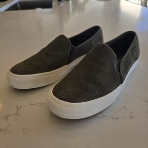 Women's Keds Slip-On Canvas Shoes - Olive Green